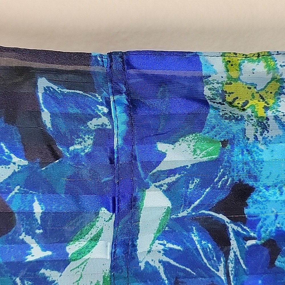 Infinity Circular Scarf Blue, Yellow & Black Floral Print 70 X 20 - Picture 7 of 7